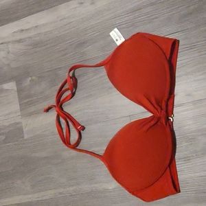 Red pushup bikini top